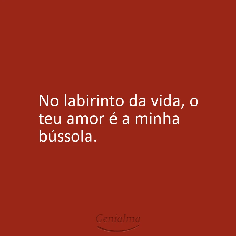 No labirinto da vida, o teu amor é a minha bússola.