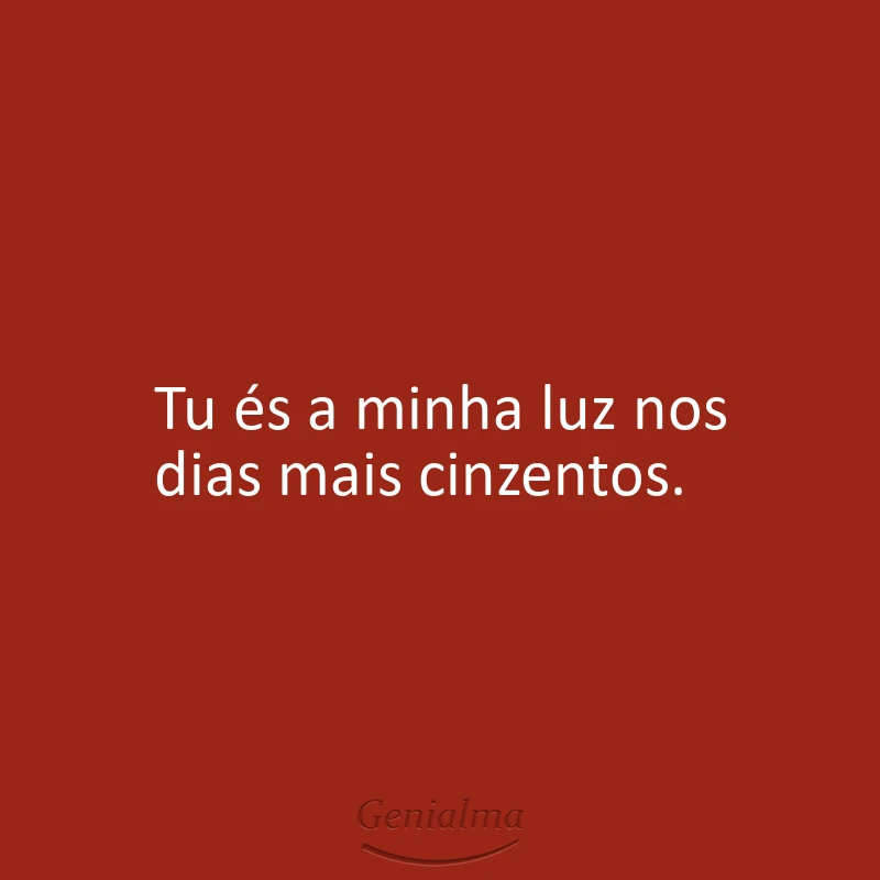 Tu és a minha luz nos dias mais cinzentos.