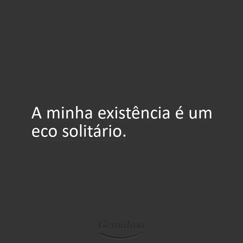 A minha existência é um eco solitário.