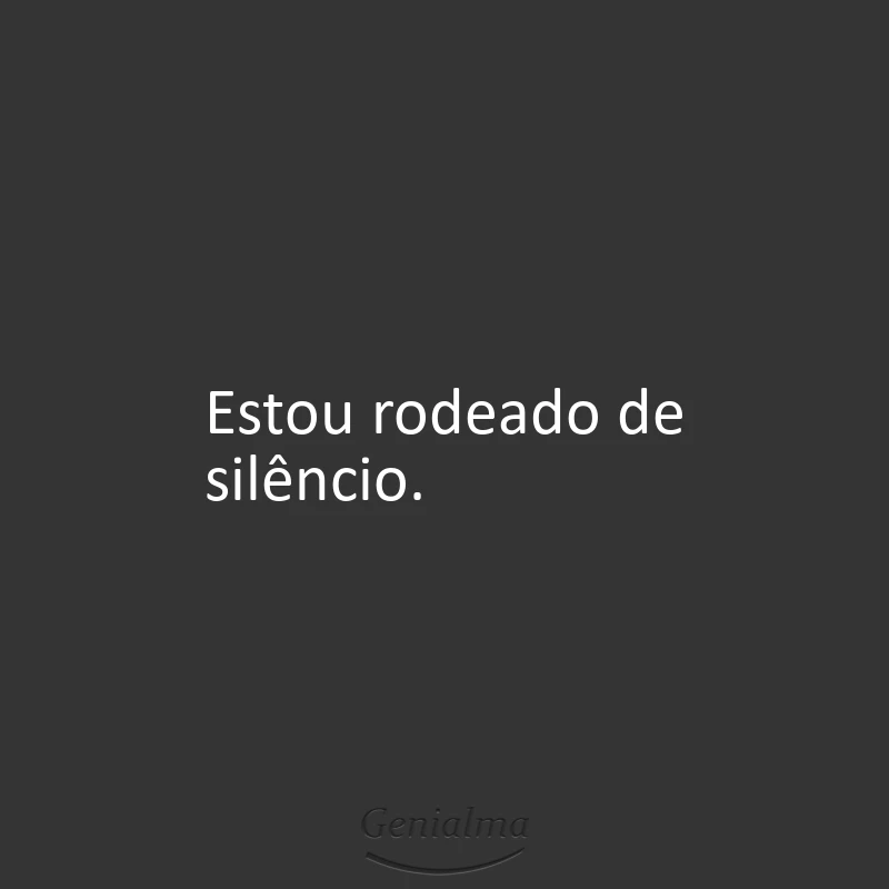 Estou rodeado de silêncio.
