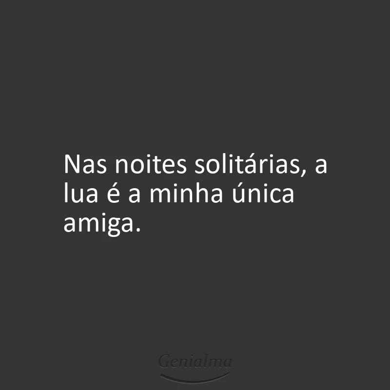 Nas noites solitárias, a lua é a minha única amiga.