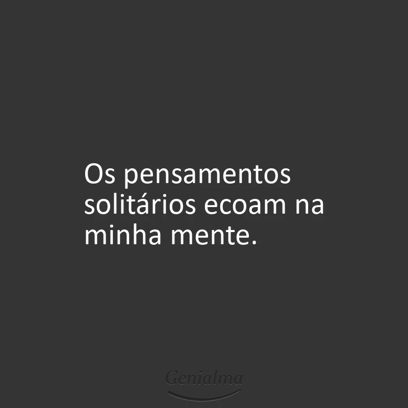 Os pensamentos solitários ecoam na minha mente.