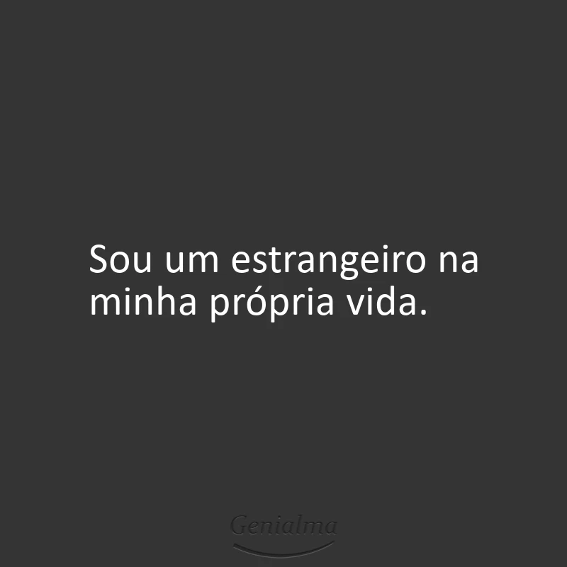 Sou um estrangeiro na minha própria vida.